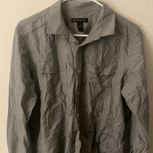INC International Concepts Gray Casual Button Down Shirt